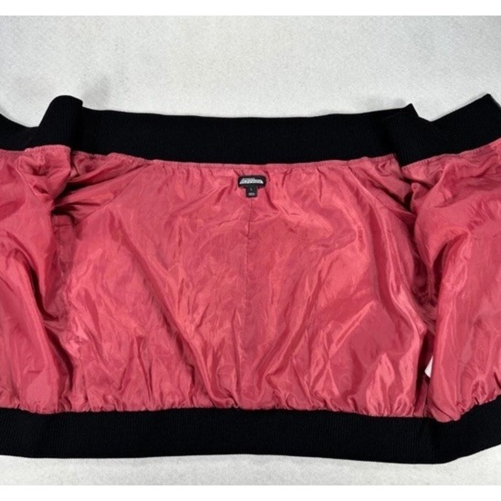 Project Runway Womens XL Off Shoulder Bomber Jacket Slate Rose Ruched Sleeve NWT - Picture 2 of 8